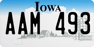 IA license plate AAM493