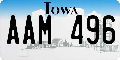 IA license plate AAM496