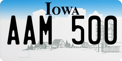 IA license plate AAM500