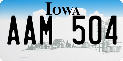 IA license plate AAM504