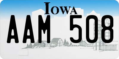 IA license plate AAM508