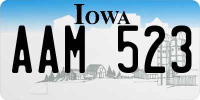 IA license plate AAM523