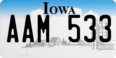 IA license plate AAM533