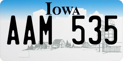 IA license plate AAM535