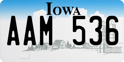 IA license plate AAM536