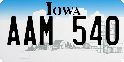 IA license plate AAM540