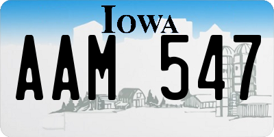 IA license plate AAM547