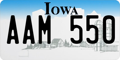 IA license plate AAM550