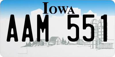 IA license plate AAM551