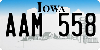 IA license plate AAM558