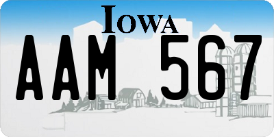 IA license plate AAM567