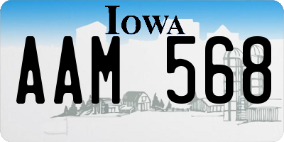 IA license plate AAM568