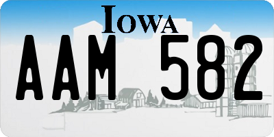 IA license plate AAM582