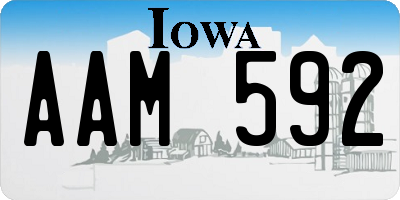 IA license plate AAM592