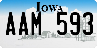 IA license plate AAM593