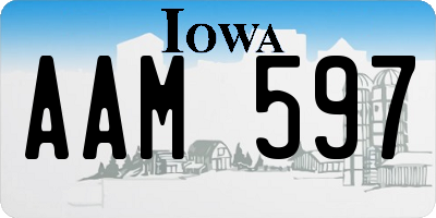 IA license plate AAM597