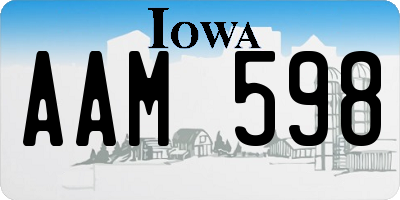 IA license plate AAM598