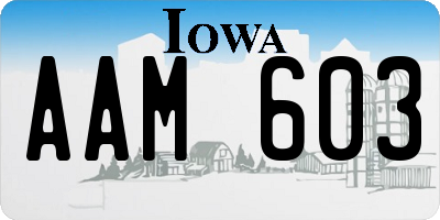 IA license plate AAM603