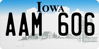 IA license plate AAM606
