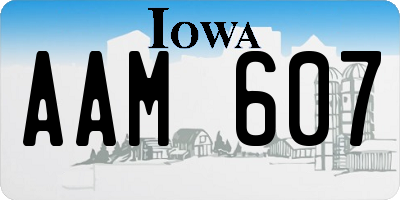 IA license plate AAM607