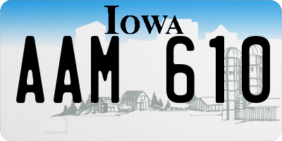 IA license plate AAM610