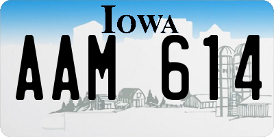 IA license plate AAM614
