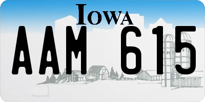 IA license plate AAM615
