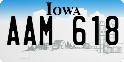 IA license plate AAM618