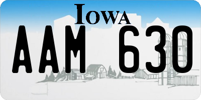 IA license plate AAM630