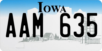 IA license plate AAM635