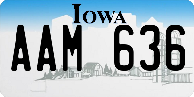 IA license plate AAM636