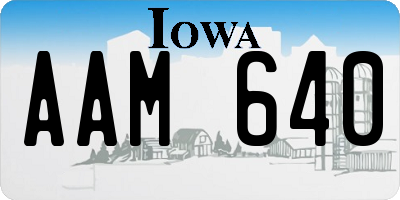 IA license plate AAM640