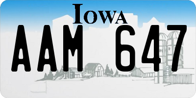 IA license plate AAM647