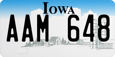 IA license plate AAM648