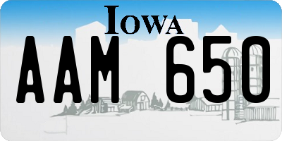 IA license plate AAM650