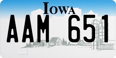 IA license plate AAM651