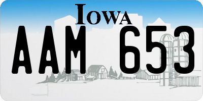 IA license plate AAM653