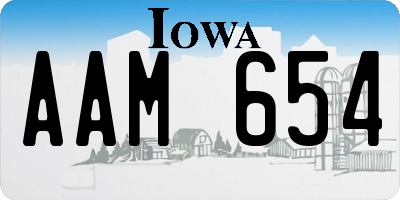 IA license plate AAM654