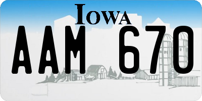 IA license plate AAM670