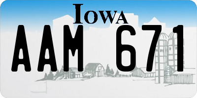 IA license plate AAM671