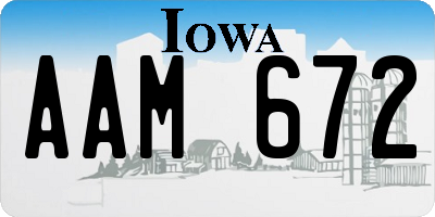 IA license plate AAM672