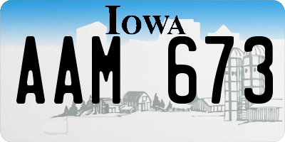 IA license plate AAM673