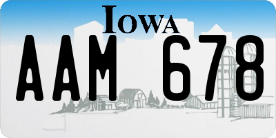 IA license plate AAM678