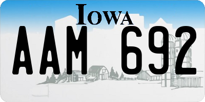 IA license plate AAM692