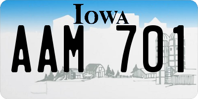 IA license plate AAM701