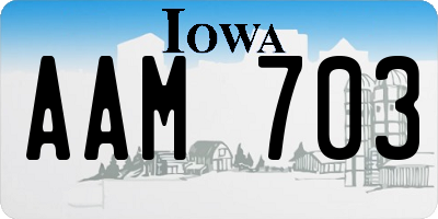 IA license plate AAM703