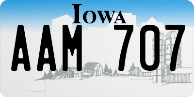 IA license plate AAM707
