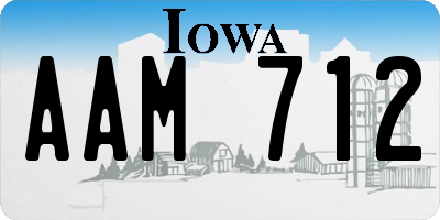 IA license plate AAM712