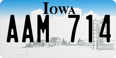 IA license plate AAM714