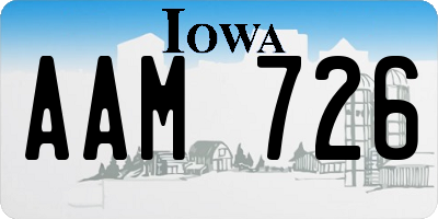 IA license plate AAM726